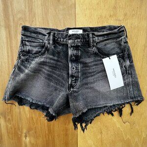 MOUSSY VINTAGE PERRYSBURG SHORTS WOMEN’S sz 30 High Rise Light Black Button NWT